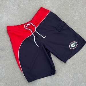 Men's Black and Red Athletic Shorts